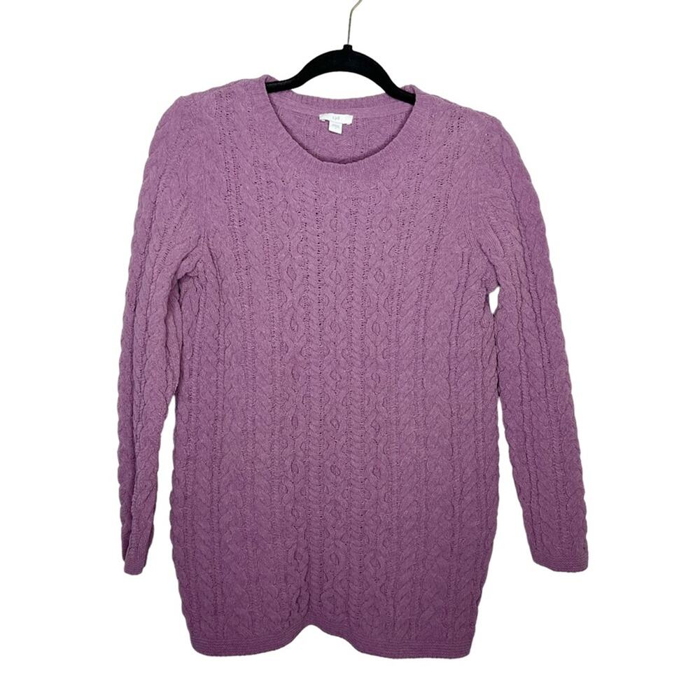 J. JILL / lilac purple chunky cable knit crew neck tunic sweater / S